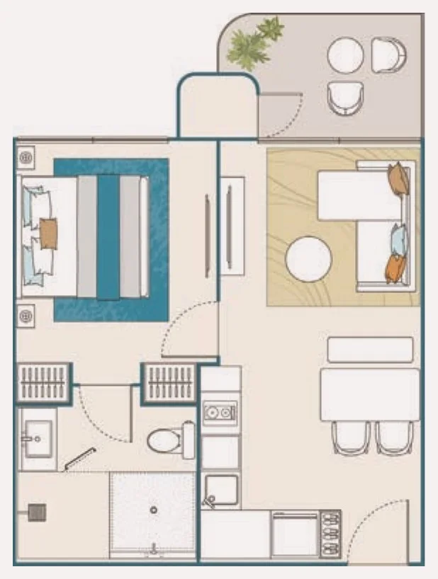 Layout of unit A4063 (type 1B-A) — PEYLAA Phuket